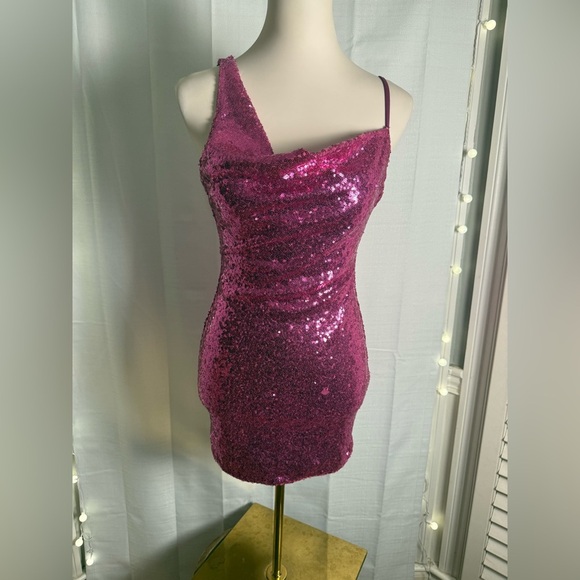Hello Molly Pink Sequin Mini Dress - Picture 8 of 8